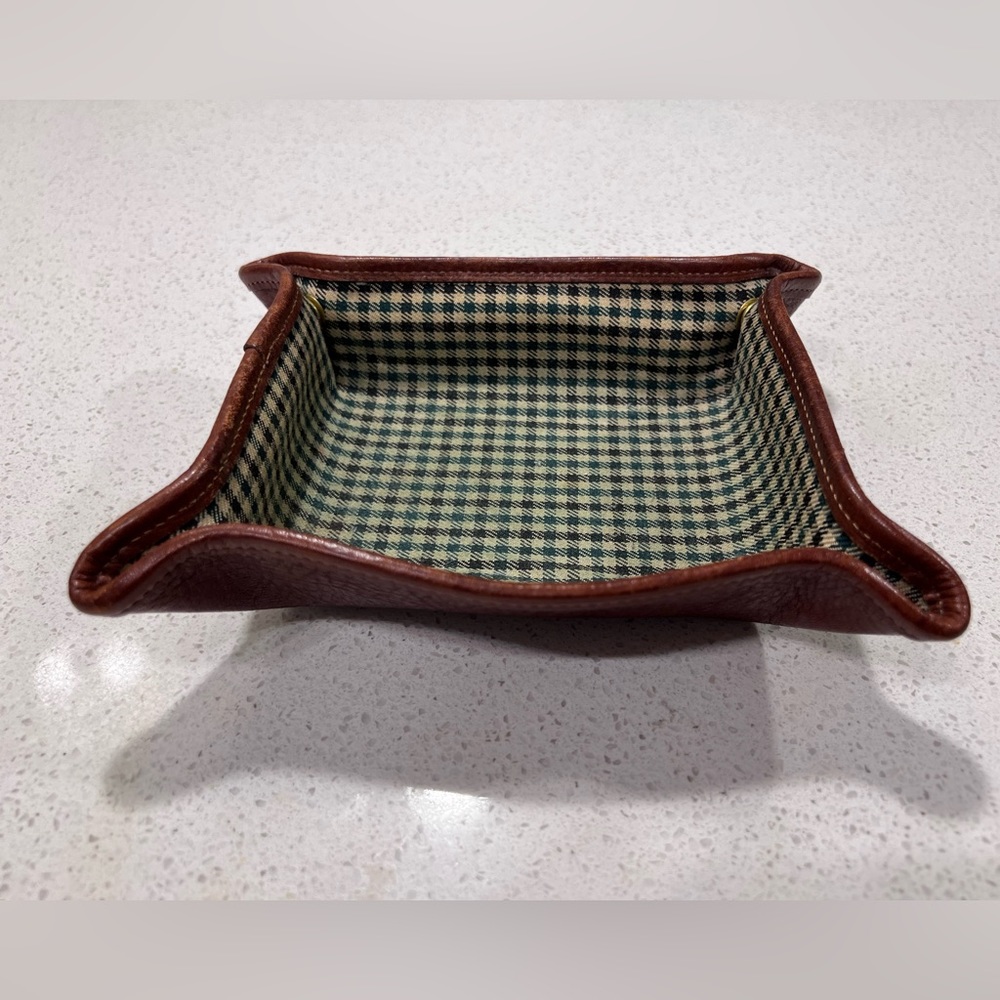Marley Hodgson Ghurka valet snap tray vintage chestnut brown leather